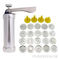 Decdeal 25Pcs Aluminium Alloy Press Machine Biscuit Making Pump Multi Pattern Cookie Biscuits Maker Cookies Mold Extruder Kitchen Cake Decorating 20 Moulds+ 4 Nozzles - B07BK217F6